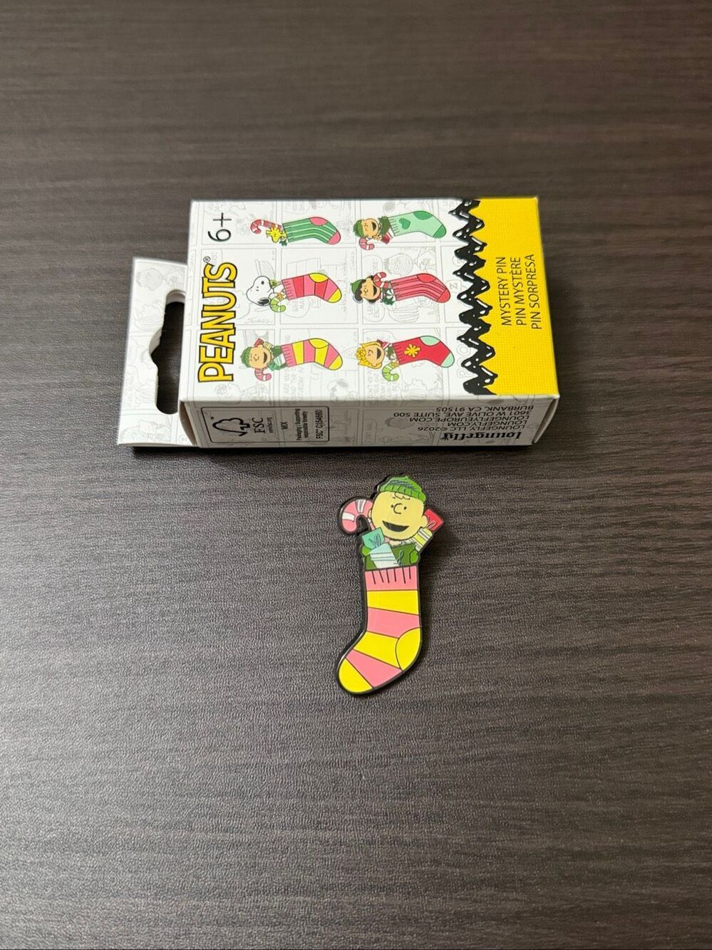 Loungefly Peanuts Snoopy Christmas Stocking Blind Box Enamel Pin - Charlie Brown